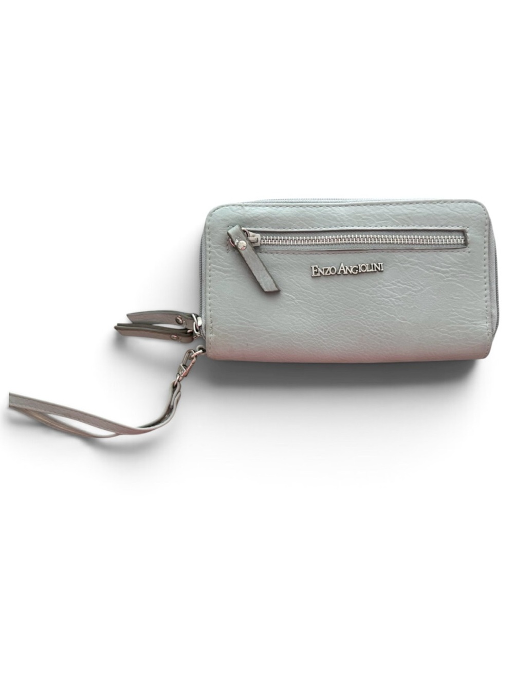 Light Gray Enzo Angiolini Double Zip-Around Continental Wallet/ Wristlet